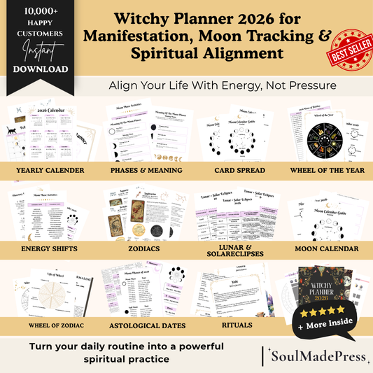 2026 Witchy Planner – Moon Manifestation Planner, Astrology Calendar, Ritual Guide, Zodiac Predictions & Spiritual Growth Workbook