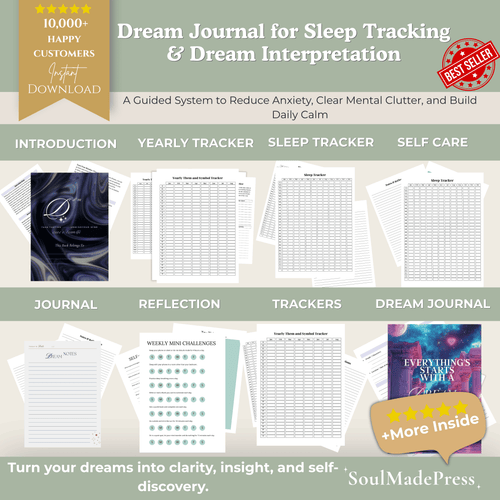 Dream Journal & Diary System - A Complete Dream Tracking, Interpretation & Self-Discovery Workbook for Sleep Awareness, Emotional Clarity & Subconscious Growth