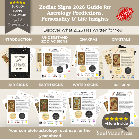 Zodiac Signs 2026 Printable – Astrology Guide, Horoscope Predictions, Birth Chart Insights & Spiritual Growth Workbook