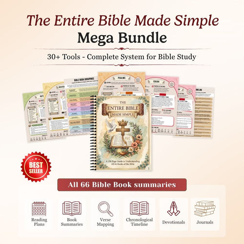 Bible Study Workbook & Christian Faith Journal | Prayer Journal, Scripture Study Guide, Bible Reading Tracker & Bible Chapter Summary