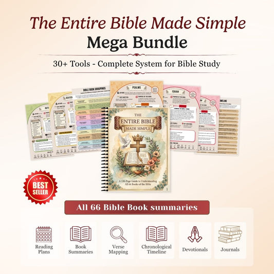 Bible Study Workbook & Christian Faith Journal | Prayer Journal, Scripture Study Guide, Bible Reading Tracker & Bible Chapter Summary
