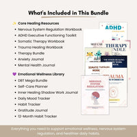 Ultimate Nervous System Regulation Bundle Printable – Somatic Therapy, Trauma Healing, Anxiety Relief, Emotional Regulation & Mental Wellness Workbooks