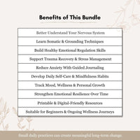 Ultimate Nervous System Regulation Bundle Printable – Somatic Therapy, Trauma Healing, Anxiety Relief, Emotional Regulation & Mental Wellness Workbooks