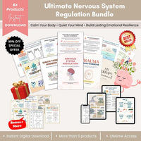 Ultimate Nervous System Regulation Bundle Printable – Somatic Therapy, Trauma Healing, Anxiety Relief, Emotional Regulation & Mental Wellness Workbooks