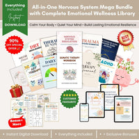 Ultimate Nervous System Regulation Bundle Printable – Somatic Therapy, Trauma Healing, Anxiety Relief, Emotional Regulation & Mental Wellness Workbooks