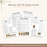 Ultimate Tarot Learning Bundle: Tarot Guidebook, Cheat Sheet, Journal, 78 Card Meanings & Tarot Spreads, free bonus