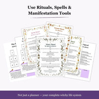 Ultimate Witchy Planner Bundle 2026-2027, Moon Manifestation, Tarot, Astrology, Lunar Calendar, Spell Book & Spiritual Growth Workbook