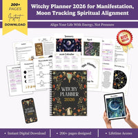 Ultimate Witchy Planner Bundle 2026-2027, Moon Manifestation, Tarot, Astrology, Lunar Calendar, Spell Book & Spiritual Growth Workbook