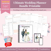 Ultimate Wedding Planner Bundle Printable - Wedding Planner, Budget Tracker, Invitations, Canva Templates & Wedding Planning Toolkit